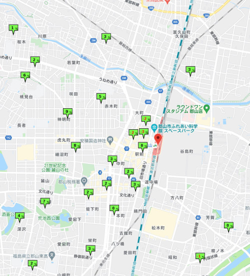 駅前周辺の公示地価変動率