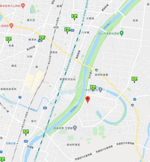 安積町日出山字神明下周辺の公示地価変動率