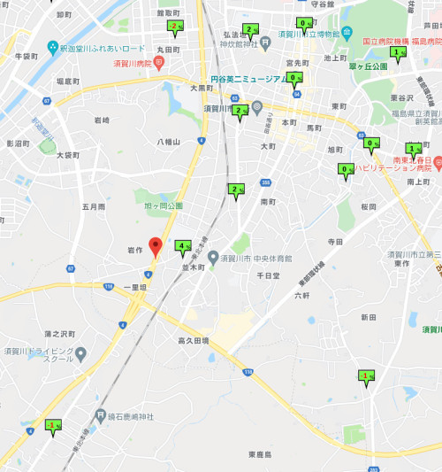 並木町周辺の公示地価変動率