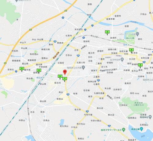 新白河周辺の公示地価(平米単価・単位万円)