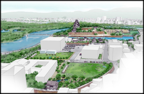 岡山市西の丸周辺広場のパース